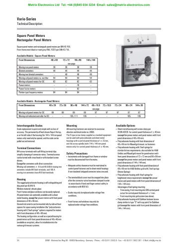 PDF Catalogue - Metrix Electronics Ltd