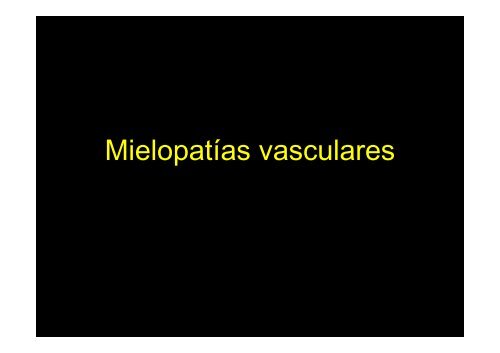 Mielopatías vasculares