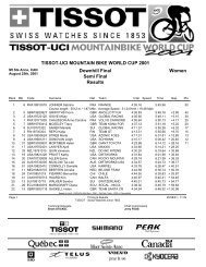 TISSOT-UCI MOUNTAIN BIKE WORLD CUP 2001 Downhill Final ...