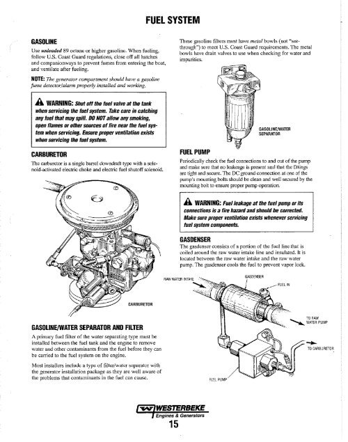 WESTERBEKE GASOLINE GENERATOR