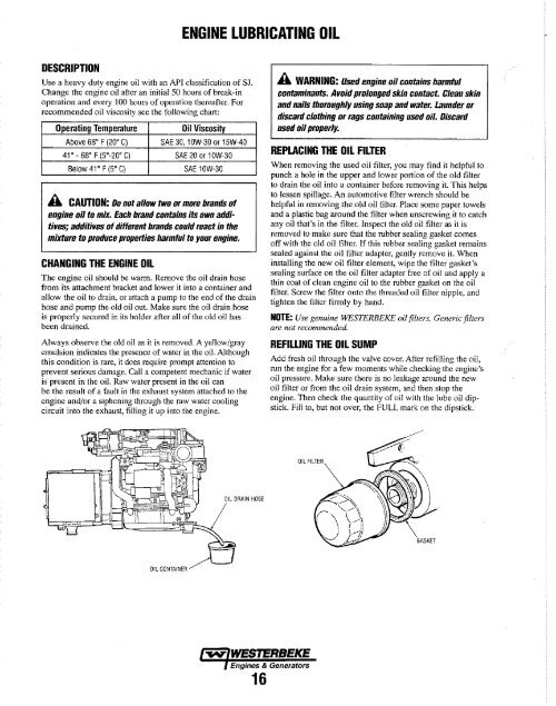 WESTERBEKE GASOLINE GENERATOR