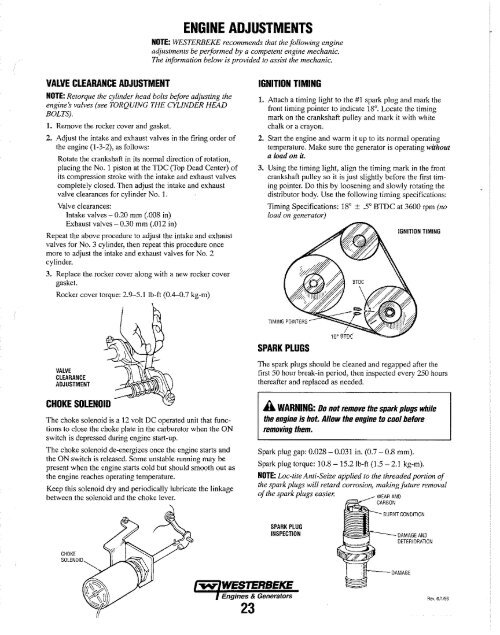 WESTERBEKE GASOLINE GENERATOR