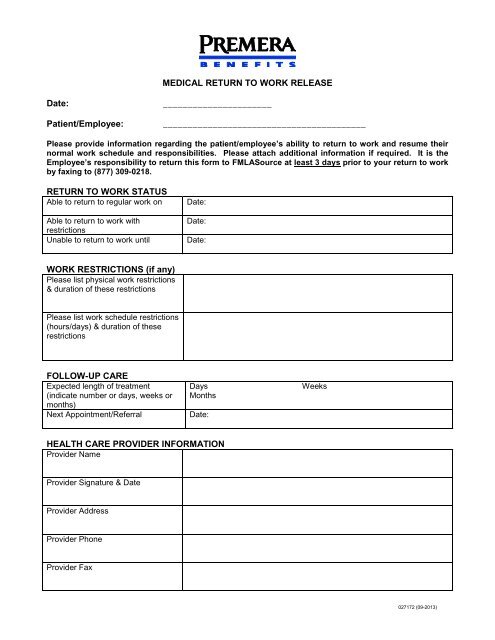 work release form template