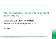 Projekte im Projektportfolio managen - Universität Würzburg