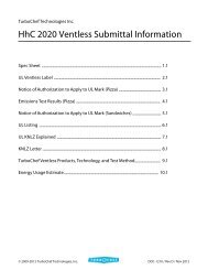 HhC 2020 Ventless Submittal Information - Turbochef