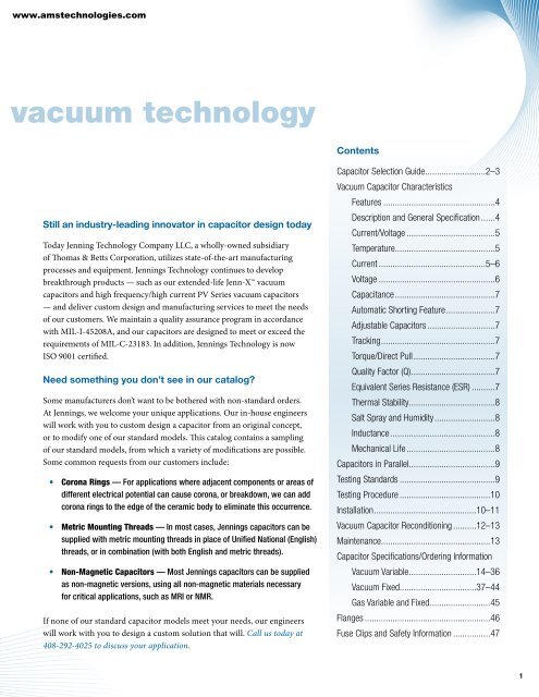 CAPACITORS - AMS Technologies