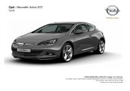 Tarifs et fiche technique Opel Astra GTC
