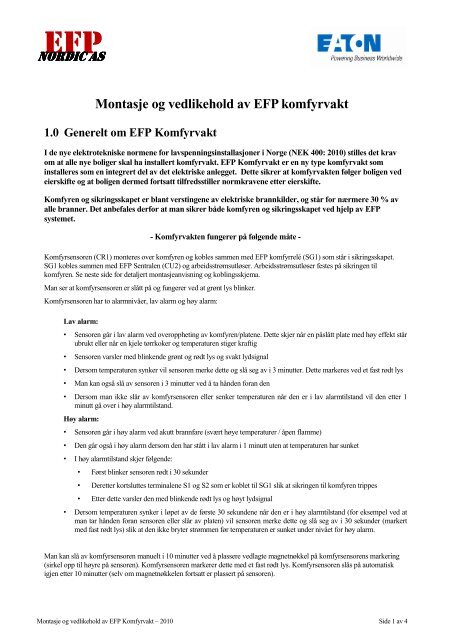 Efp Komfyrvakt Bruksanvisning