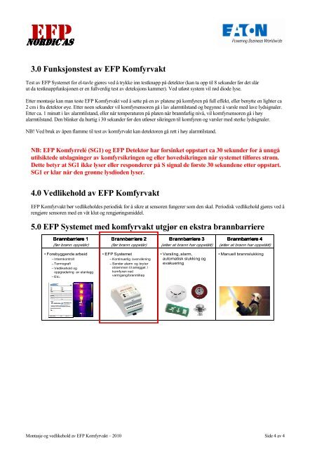 Montasje og vedlikehold av EFP systempakke Tavle og ... - Moeller