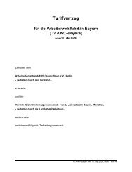 Tarifvertrag für die Arbeiterwohlfahrt in Bayern