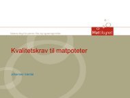 Kvalitetskrav til matpotet (en gjennomgang)