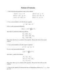 Problem Set 6 (Frobenius)