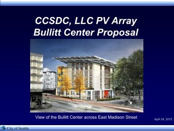 CCSDC, LLC PV Array Bullitt Center Proposal