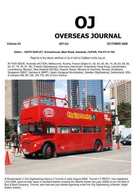 OJ OVERSEAS JOURNAL - The PSV Circle Website