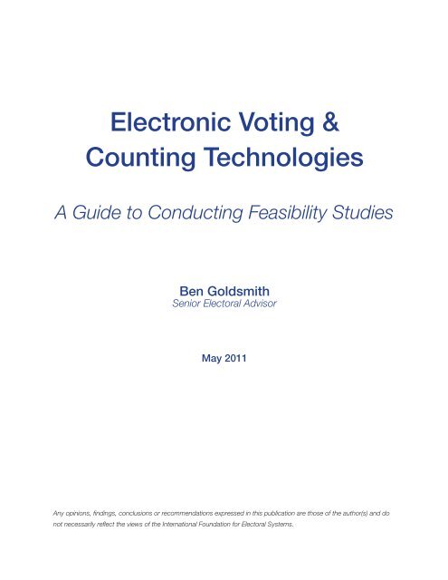 Electronic Voting & Counting Technologies - IFES