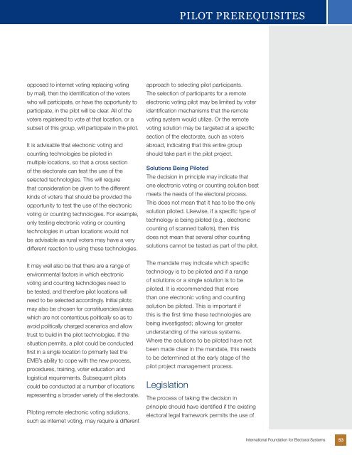 Electronic Voting & Counting Technologies - IFES