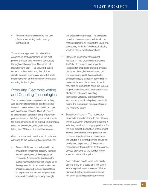 Electronic Voting & Counting Technologies - IFES