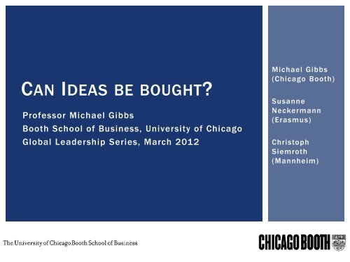 View presentation > (PDF) - The University of Chicago Booth School ...