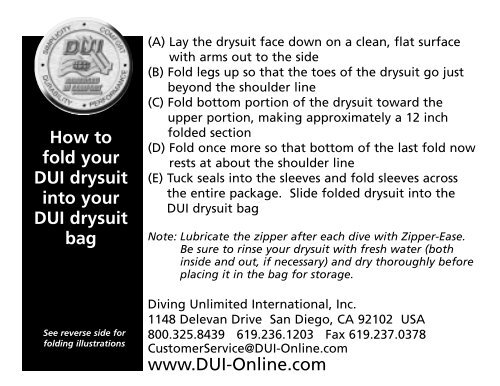 How to fold your DUI drysuit into your DUI drysuit bag - How to fold your  DUI drysuit into your DUI drysuit bag