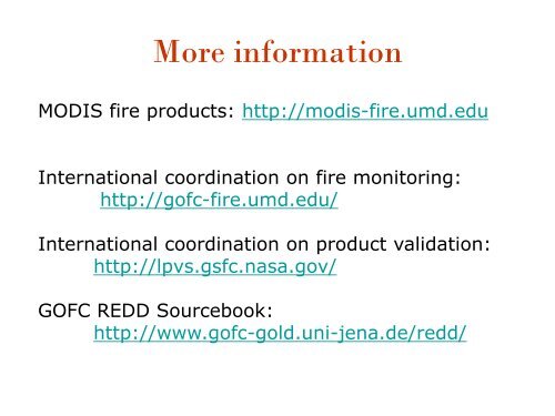 Global Burned Area Detection: MODIS and beyond - IGAC Project