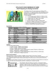 KTA-214/215 GIOC MODBUS I/O CARD And ... - Ocean Controls