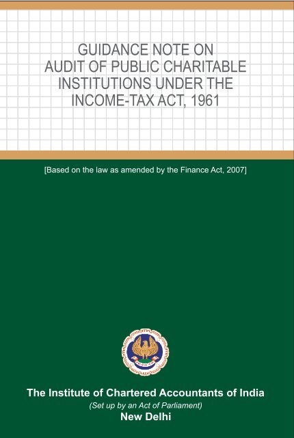 guidance note on audit of public charitable institutions ... - CAalley.com