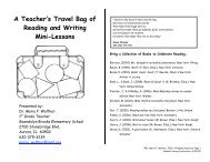 A Teacher's Travel Bag of Reading and Writing Mini-Lessons