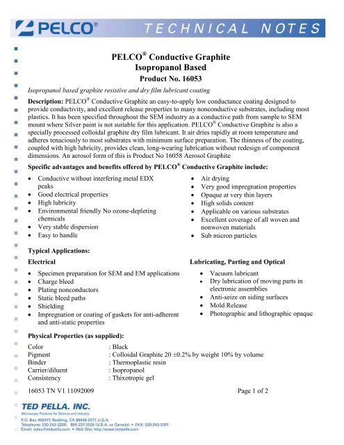 PELCO Conductive Graphite Isopropanol Based - Ted Pella, Inc.