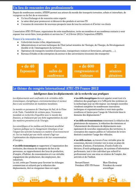 INFORMATIONS EXPOSANTS - Atec/ITS France