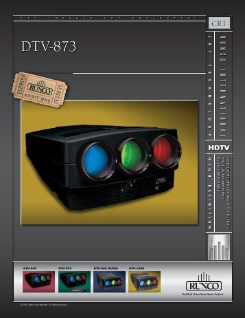 Runco DTV-873 Brochure/Spec Sheet - CurtPalme.com