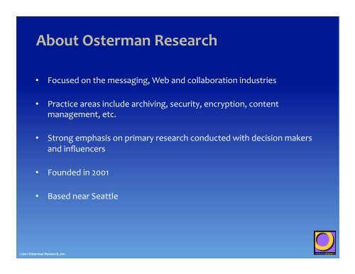 OR Presentation for IBM Webinar, draft 2.pptx - Osterman Research