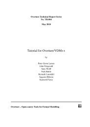 Tutorial for Overture/VDM++ - Wiki - Overture