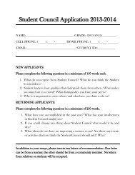 Student Council Application 2013-2014