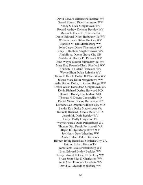 west virginia board of dental examiners report of the biennium for ...