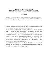 agenzia delle dogane direzione regionale per la liguria avviso