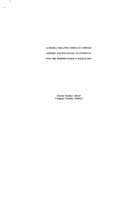 ALMEIDA THEATRE COMPANY LIMITED REPORT AND ...