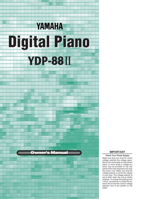 Digital Piano YDP- 88 II - Yamaha