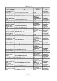 Alunos selecionados por disciplinas - UFMG