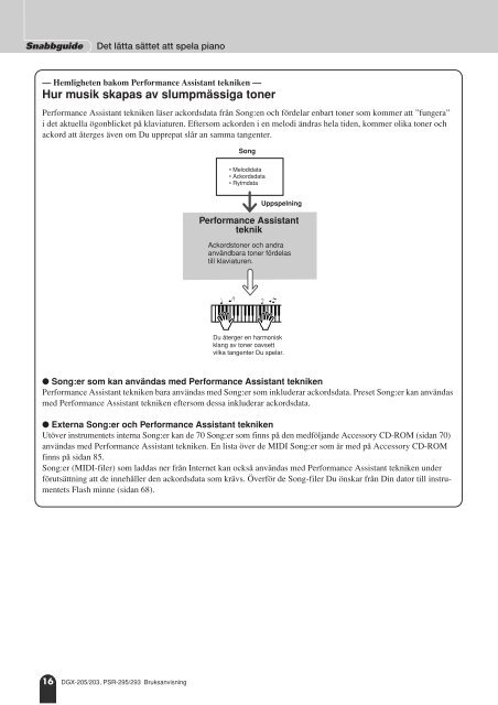 Yamaha DGX-205/203 - PSR-295/293 Svensk Bruksanvisning