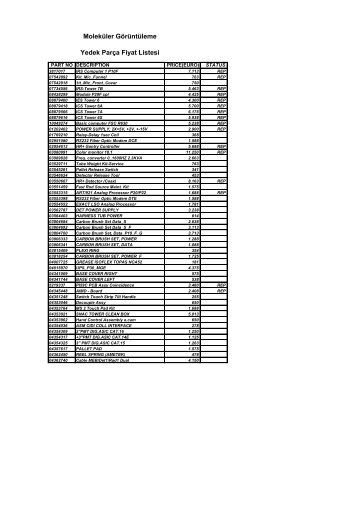 MolekÃ¼ler GÃ¶rÃ¼ntÃ¼leme Yedek ParÃ§a Fiyat Listesi - Siemens
