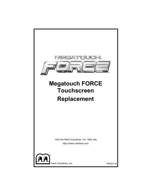 Megatouch FORCE Touchscreen Replacement