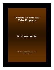 Lessons on True and False Prophets - Baptist Theology