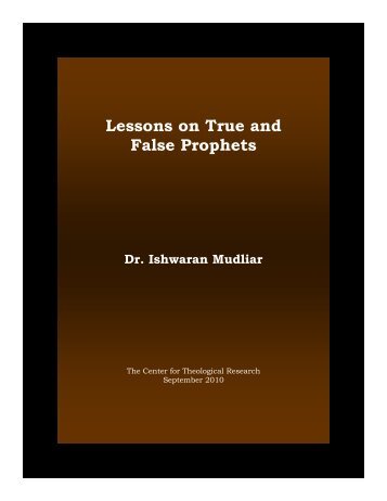 Lessons on True and False Prophets - Baptist Theology
