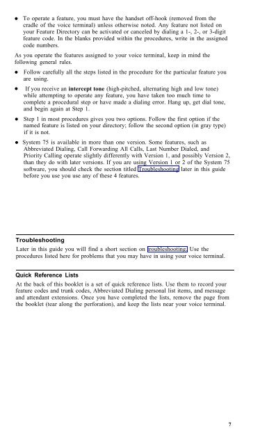 Definity and Sys 75 7401 Plus Voice Terminal User ... - TextFiles.com