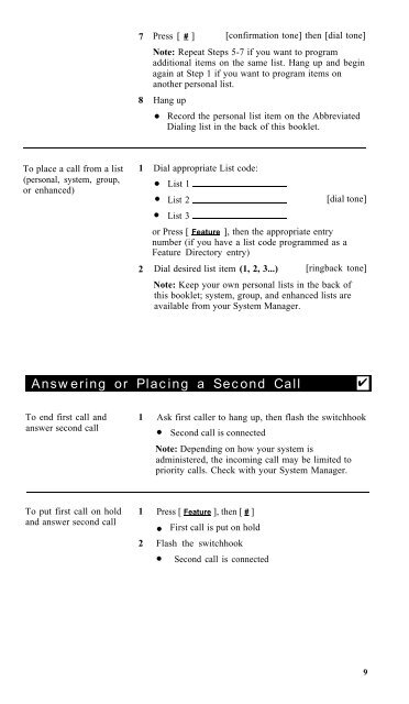 Definity and Sys 75 7401 Plus Voice Terminal User ... - TextFiles.com