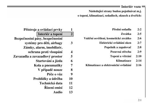 Kapitola PÅÃ­stroje a ovlÃ¡dacÃ­ prvky 1 VnitÅnÃ­ prostor a topenÃ­ 2 ... - Volvo