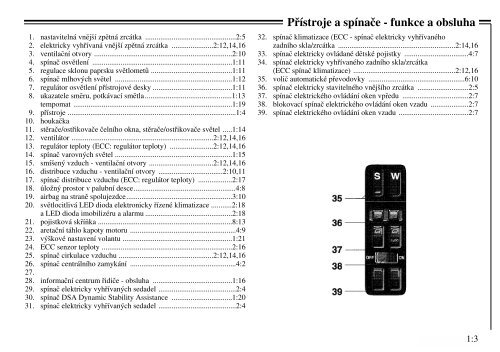 Kapitola PÅÃ­stroje a ovlÃ¡dacÃ­ prvky 1 VnitÅnÃ­ prostor a topenÃ­ 2 ... - Volvo