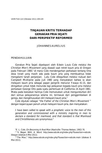 tinjauan kritis terhadap gerakan pria sejati dari perspektif ... - SAAT