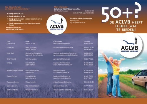 50+? De ACLVB heeft u heel wat te bieden! - ACLVB - Vlaanderen