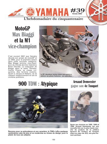 MotoGP Max Biaggi et la M1 vice-champion 900 TDM ... - Yamaha